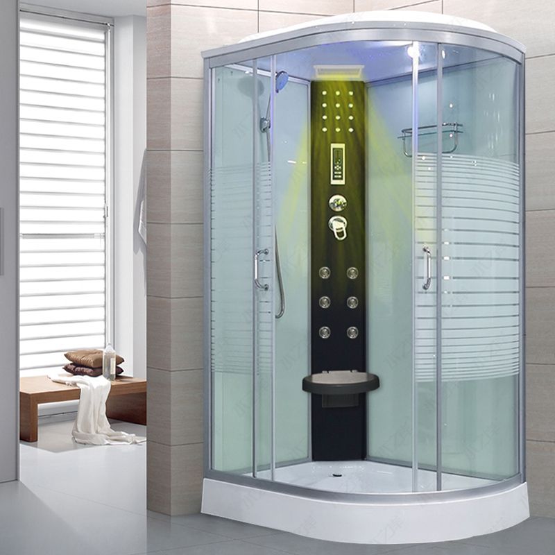 Tempered Glass Left Shower Stall Double Sliding Shower Stall