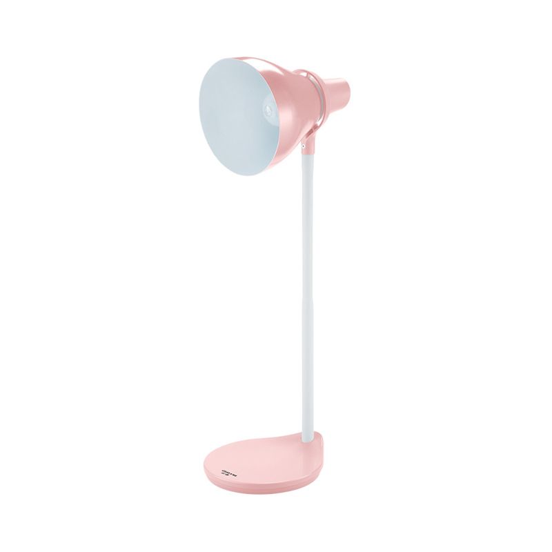 Horn Shade Bendable Lire lampe Macaron fer 1 tête Pink / Green Desk Light avec interrupteur incorporé