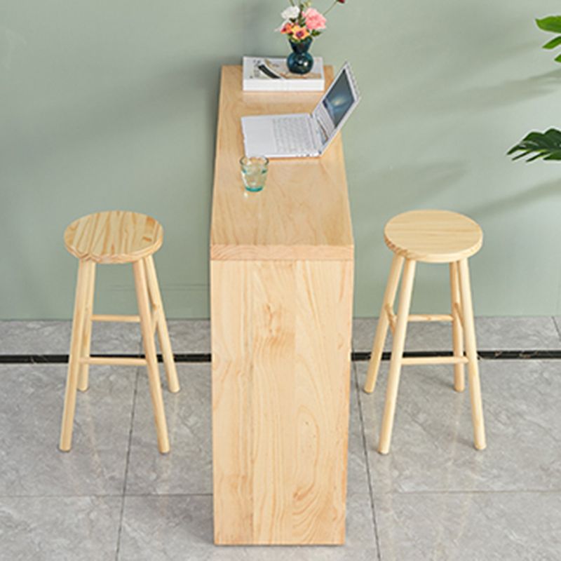 Rectangle Modern Bar Height Table Sled Wood Natural Counter Table for Living Room