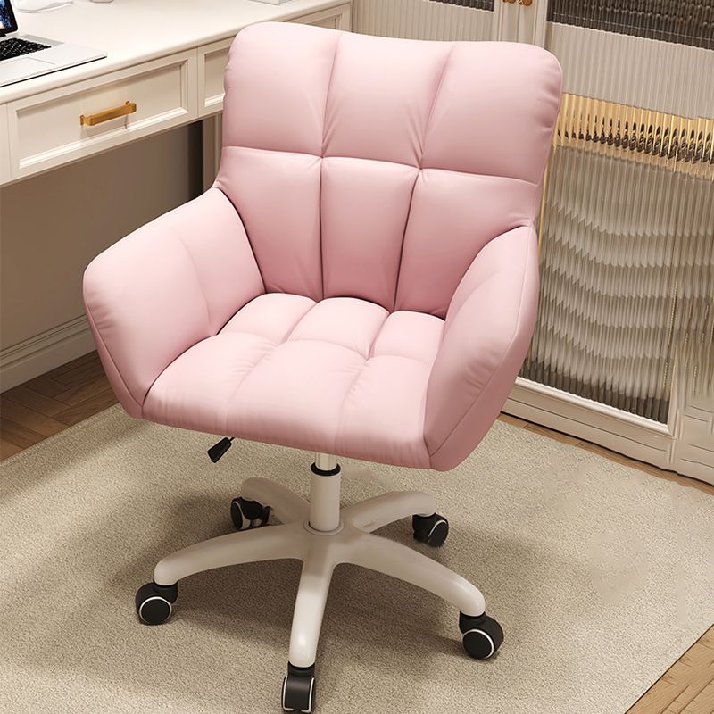 Modern Armless Office Chair No Distressing Ergonomic Slide Chair with Wheels