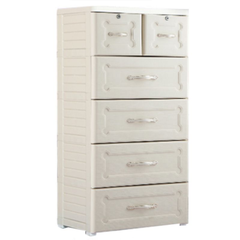 Contemporary Kids Dressers Vertical Plastic Nursery Dresser with Drawers for Home