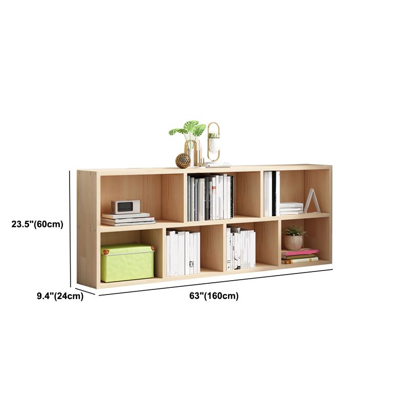 Contemporary Shelf Bookcase Wooden Closed Back Bookshelf for Home