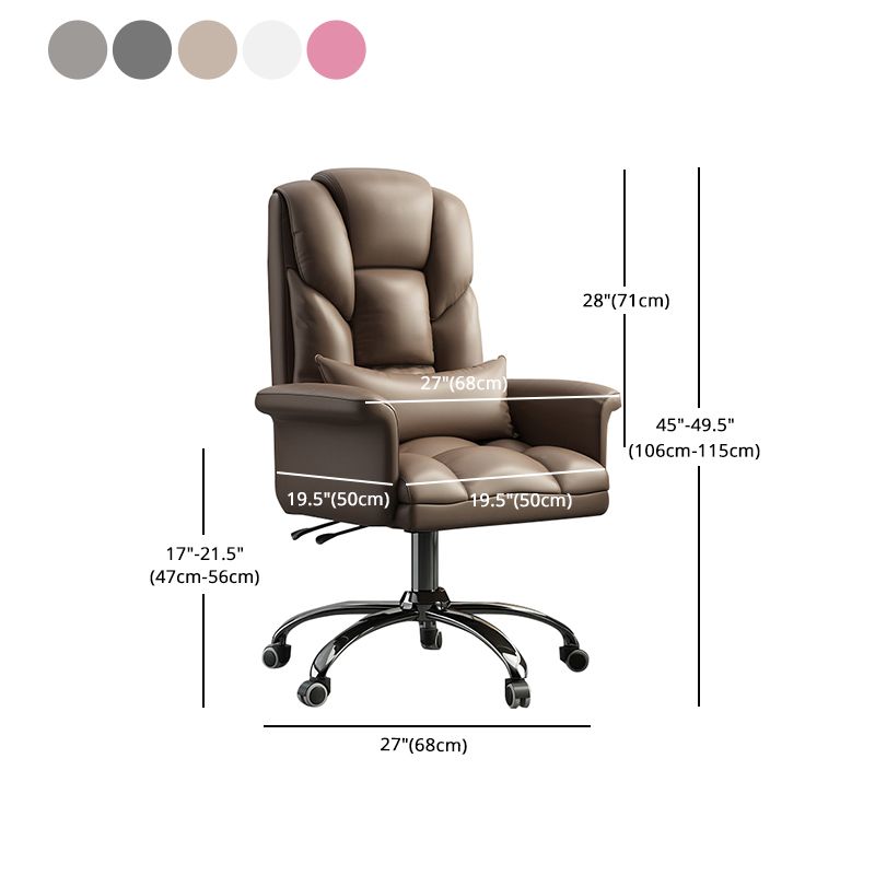 High Back Computer Desk Chair with Wheels Chrome Metal Frame Contemporary Task Chair