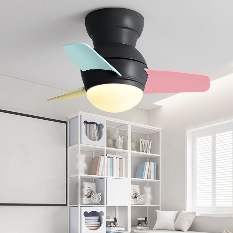 1 Light Ceiling Fan Light Modern Style Metal Ceiling Fan Light for Children's Room