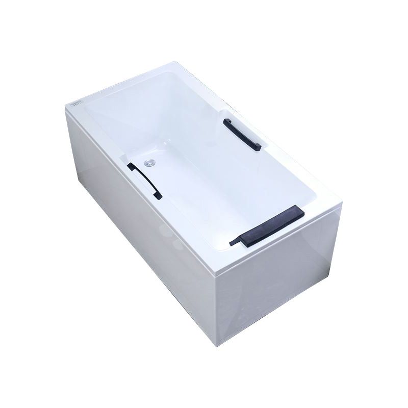 Modern Stand Alone Bath Acrylic Soaking White Rectangular Bathtub