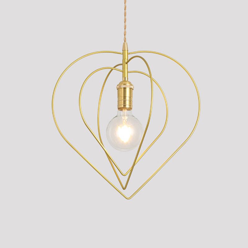 Geometric Dinning Room Pendant Light Fixture Loft Style Metal Gold Hanging Ceiling Light