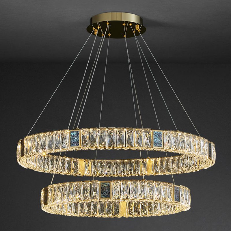 Shade Hanging Light Modern Style Pendant Crystal Pendant Light pour la salle à manger