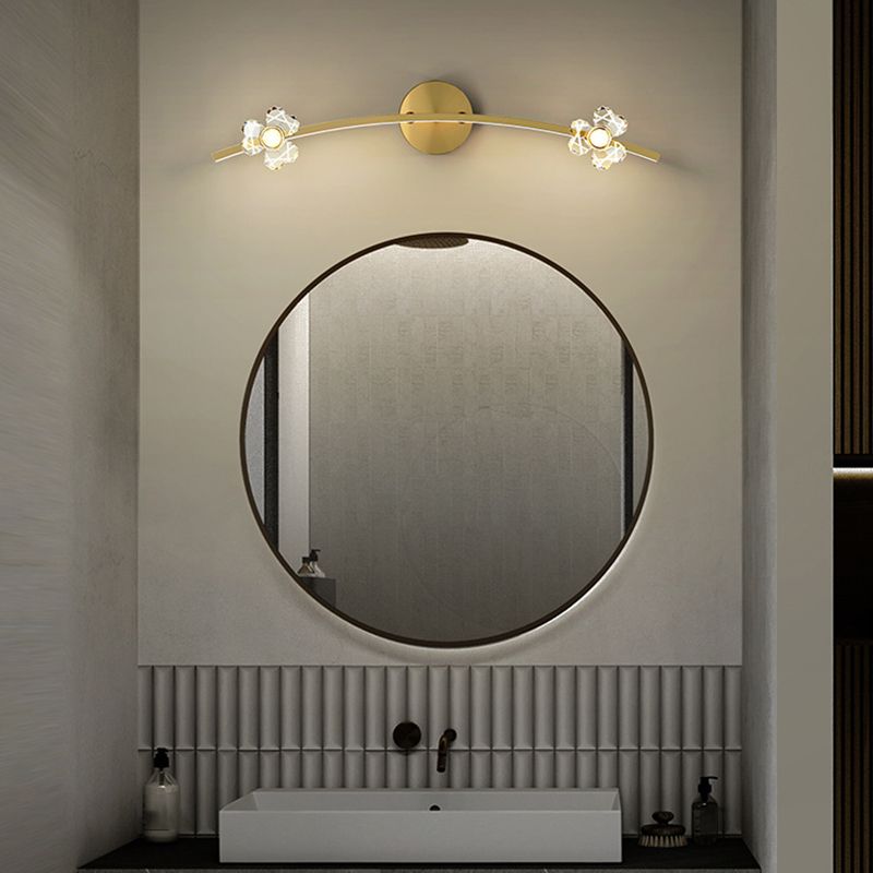 Ultra-Contemporary Vanity Lights Brass LED Wall Light Fixtures for Bathroom