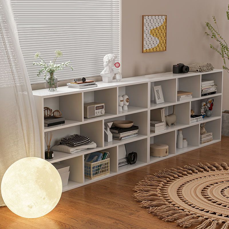 Contemporary Engineered Wood Book Shelf Closed Back Shelf Bookcase for Study Room