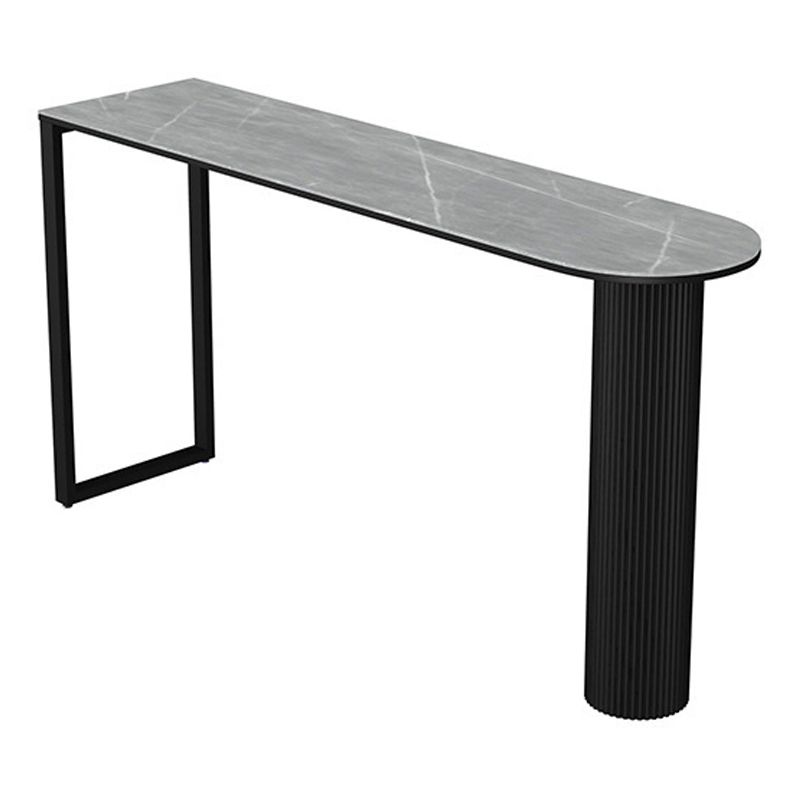 Stone Top Bar Dining Table Contemporary Bar Table with Sled Base