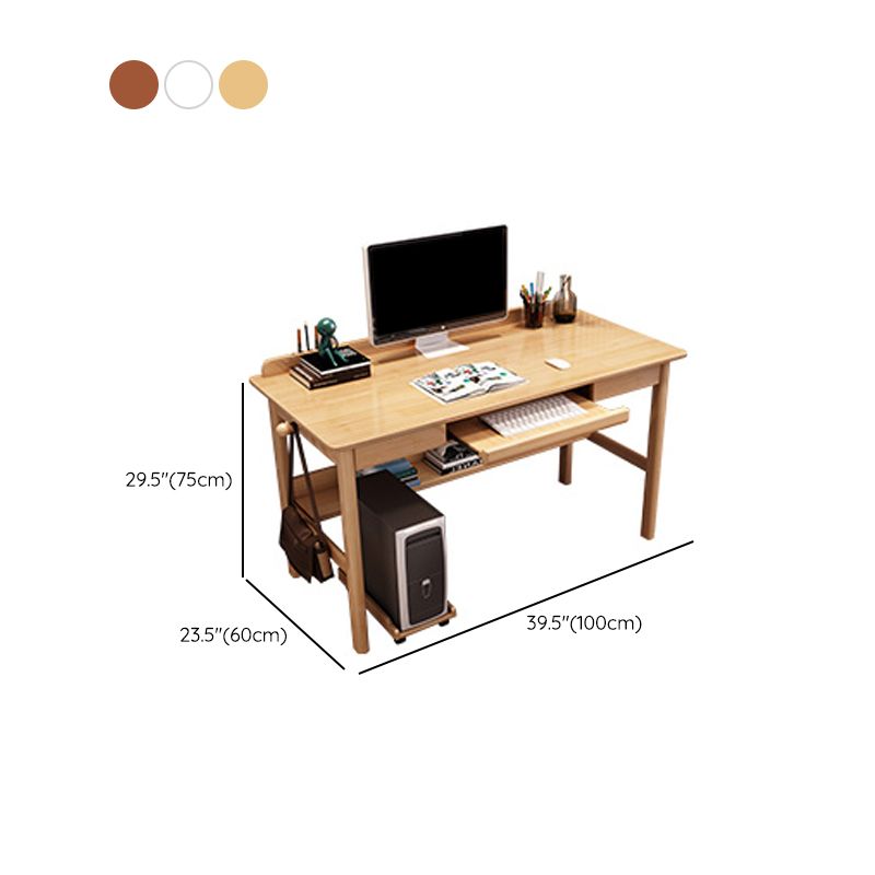 Modern Style Wooden Office Desk 1 Shelf Writing Desk for Bedroom