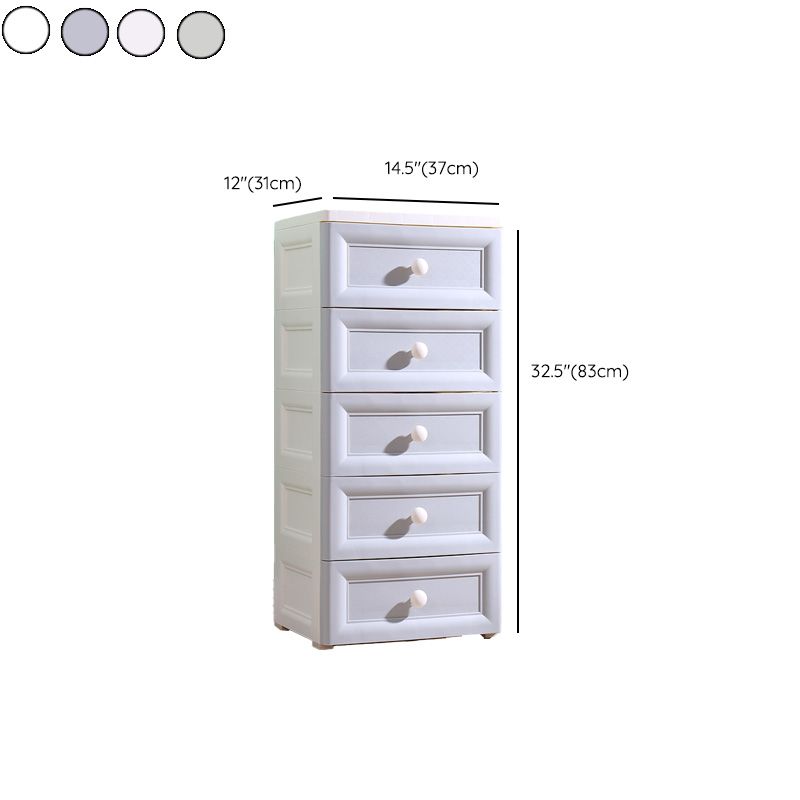 Scandinavian Vertical Plastic Baby Dresser with Drawers for Bedroom