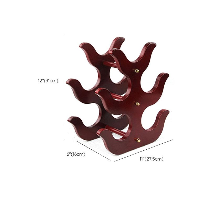 Modern Simple Tabletop Wine Rack Geometry Shape Wooden Wine Bottle Rack for Kitchen