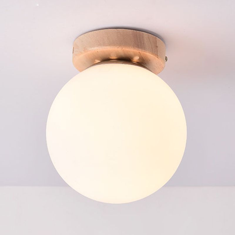 Nordic Wood Corridor Flush Ceiling Light Fixture Down Lighting Acrylic Flush Mount Light