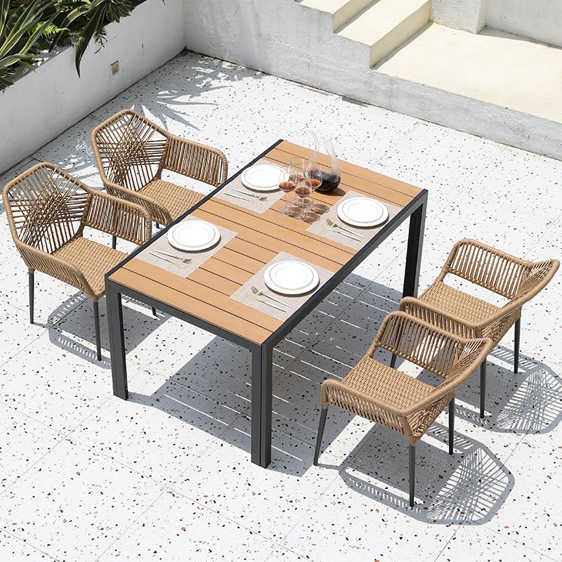 Contemporary Aluminum Frame Coffee Table Outdoor Dining Table