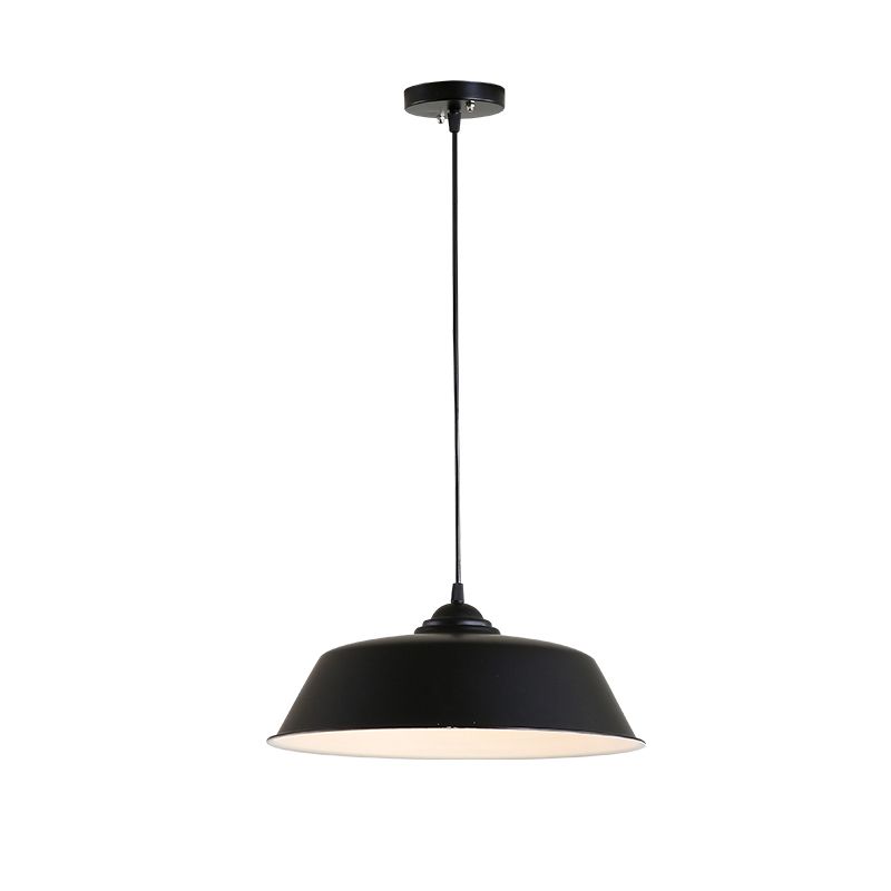 Métallique Black Finition plafonnier Barn Shade 1 Head Retro Industrial Hanging Pendentif Light for Restaurant, 10 "/ 14" de largeur