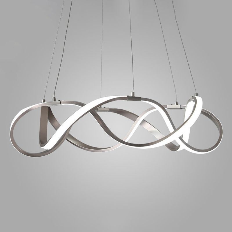 Twisted Chandelier Light Modern LED Acrylic Ceiling Pendant for Office Study Room