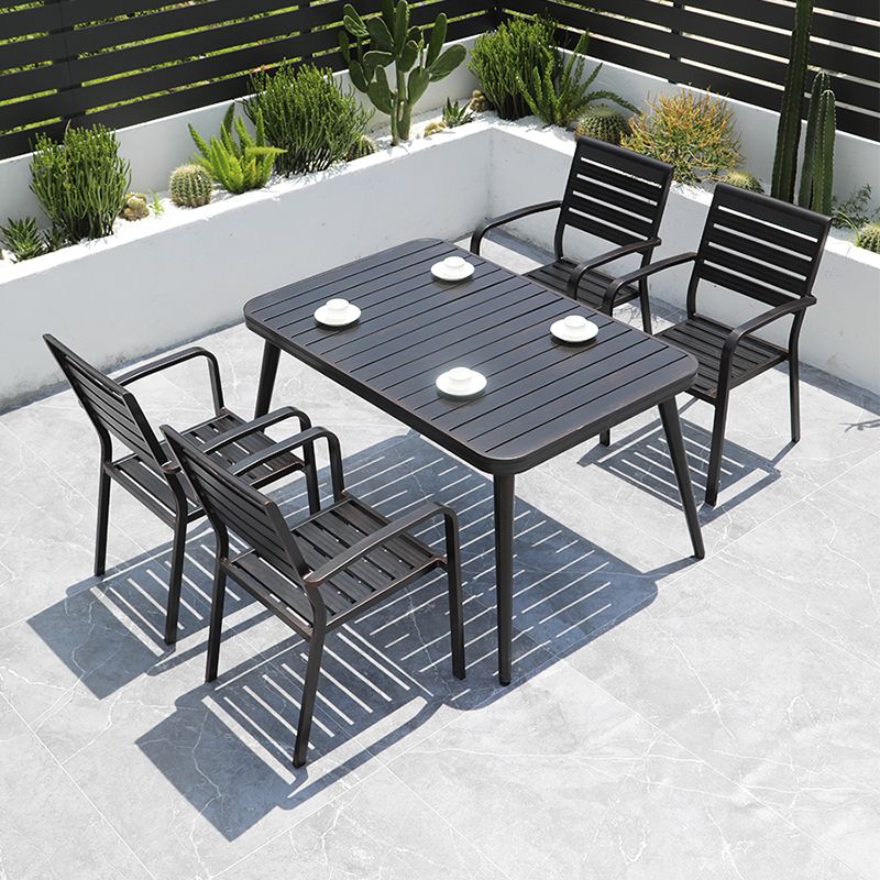 Modern Aluminium Waterproof Courtyard Table Geometric Outdoor Table