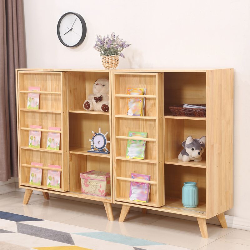 Scandinavian Closed Back Bookshelf Freestanding Book Shelf with 1 Door