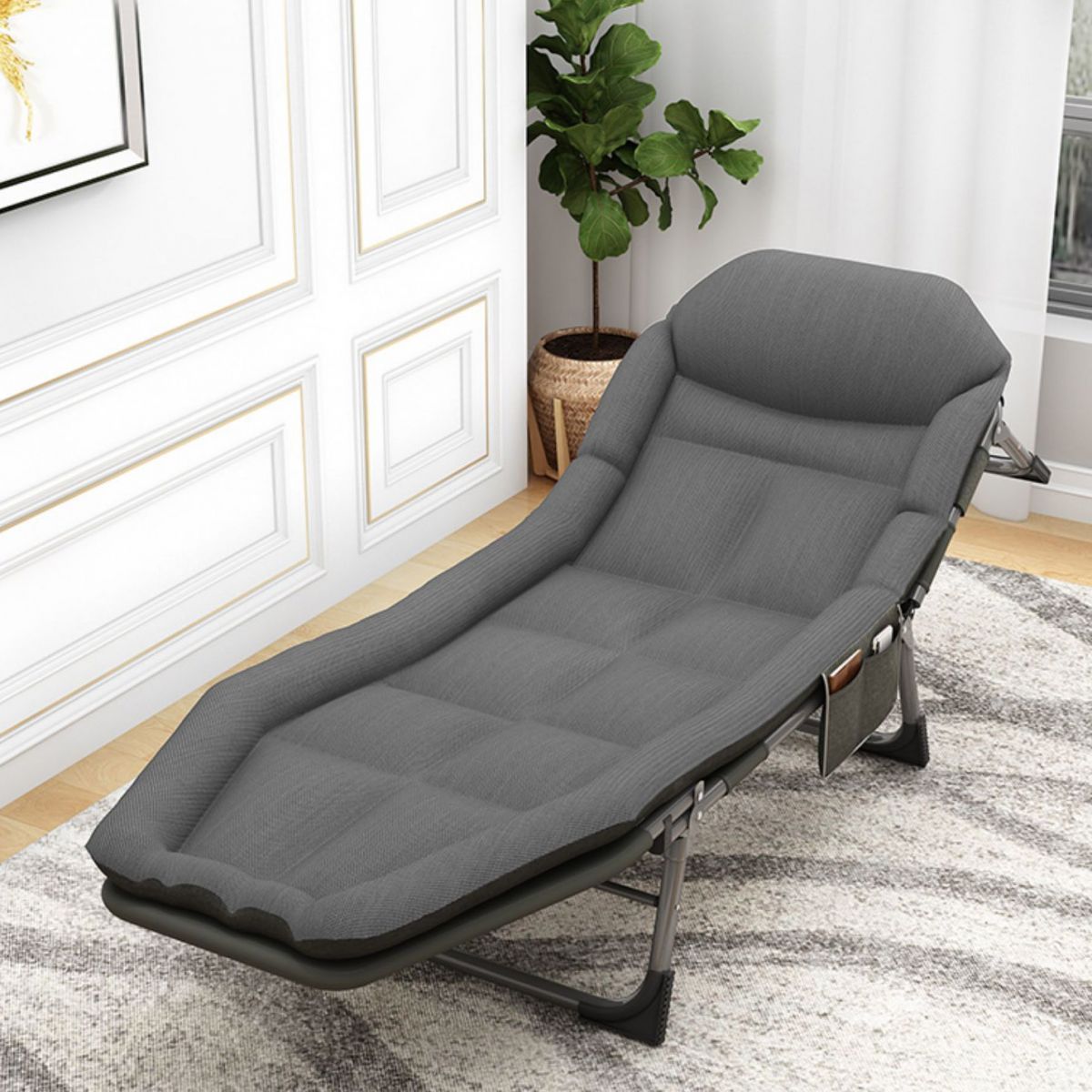 Metal Frame Standard Recliner 25.59" Wide Foldable Recliner Chair