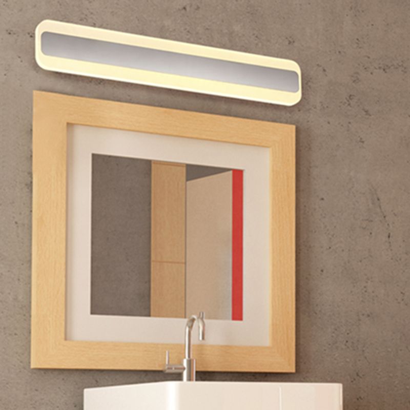 Rectangle LED Bath Bar in Sliver Finish Stainless Steel and Acrylic Bathroom Vanity Light