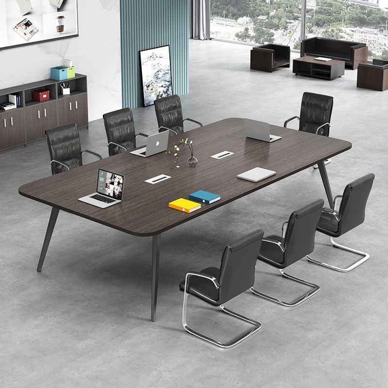 Office Meeting Study Table Fixed Rectangular Shaped Writing Desk