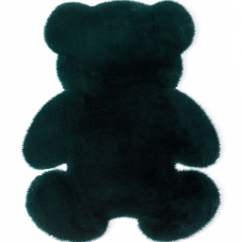 Bear Shaped Plain Rug Multicolor Cartoon Rug Artificial Wool Easy Care Rug for Kids Bedroom