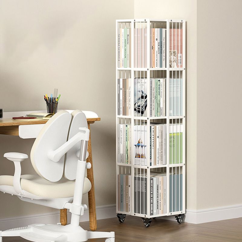 White Contemporary Geometric Book Shelf Metal Shelf Bookcase