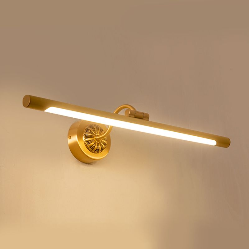 Estilo moderno de forma lineal mate de pared metal 1 luz de apliques de luz para baño de ducha