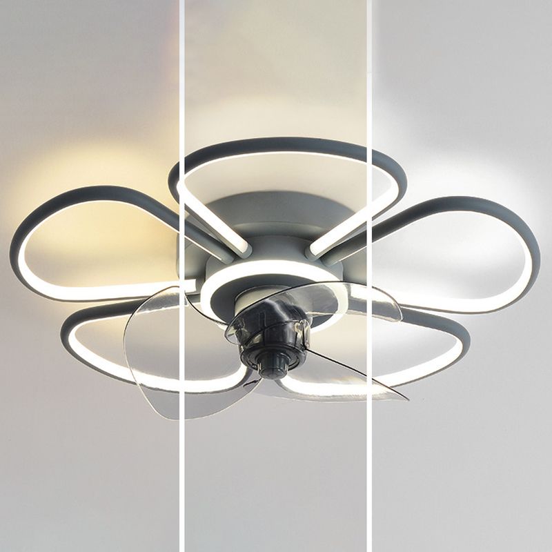 3-Blade Children Ceiling Fan Polish Finish LED Fan with Light for Home