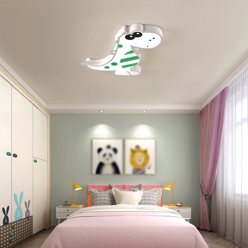 Dinosaur Shape LED Ceiling Lamp Modern Iron 1 Light Flush Mount for Bedroom