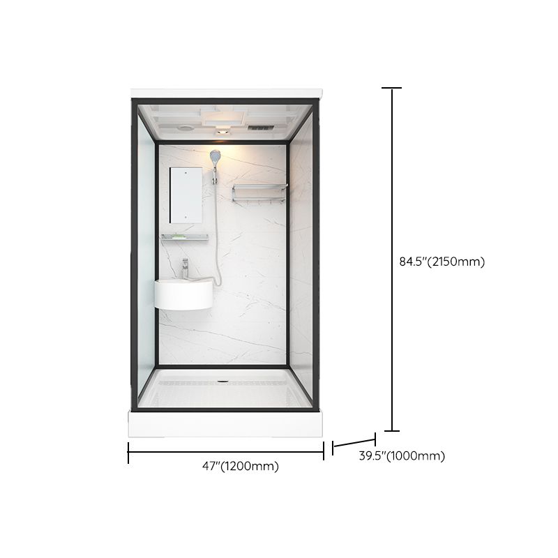 Rectangle Tempered Glass Shower Stall Clear Framed Shower Enclosure