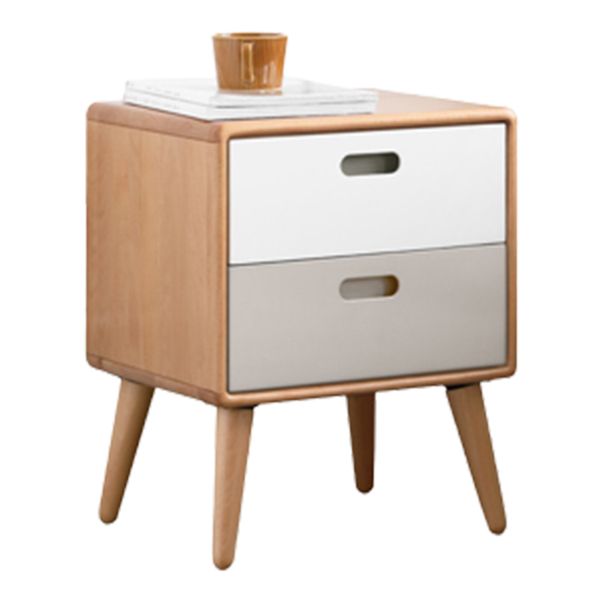 Modern & Contemporary Bedside Table for Nursery Solid Wood Nightstand Kids