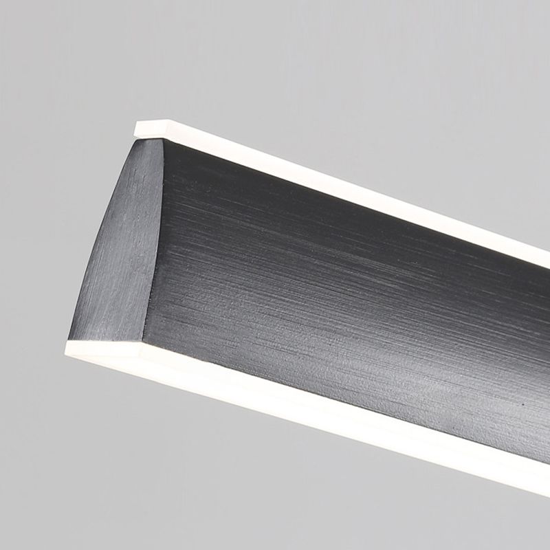 Minimalism Linear LED Hanging Pendant Lights in Black for Dining Room