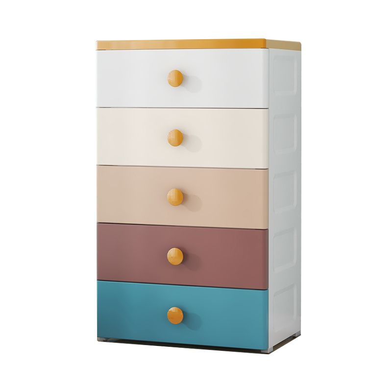 Scandinavian Kids Dressers Plastic Baby Dresser with 5 Drawers