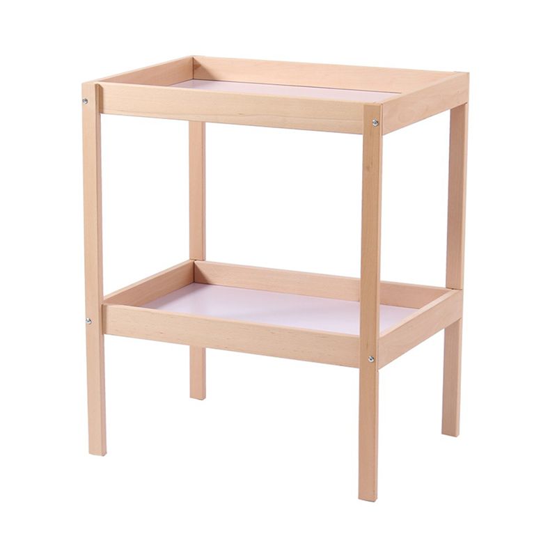 Wooden Shelf Baby Changing Table with Storage Flat Top 2-in-1 Changing Table