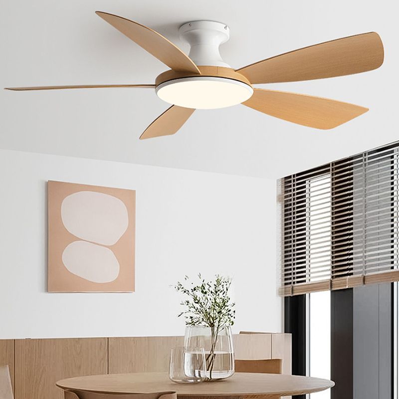 Simple LED Ceiling Fan Lamp 5-Blades Fan Lighting for Living Room