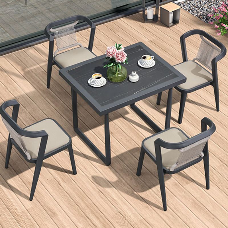 Modern Style Bistro Set 2/3 Pcs Wooden Top Metal Base Bistro Set