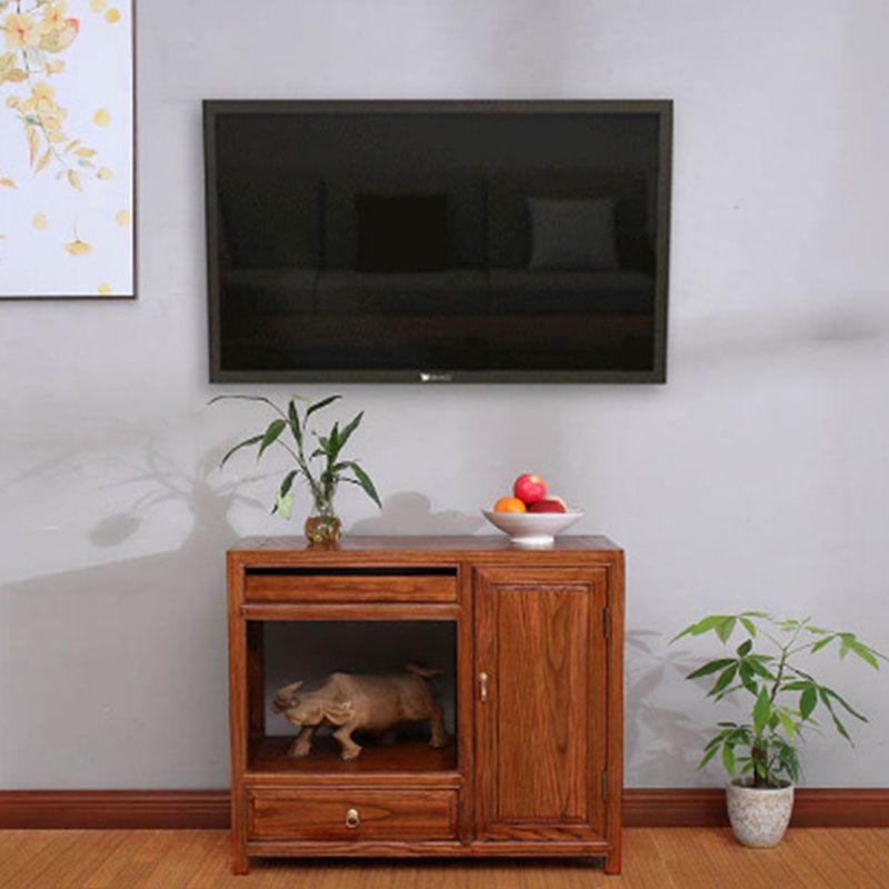 Asian Elm TV Cabinet Natural/Brown/Walnut Living Room TV Stand with Storage