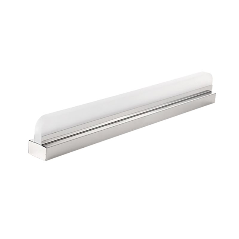 Luz de tocador lineal Luz de metal contemporáneo 1 luz de espejo LED de luz para baño en plata