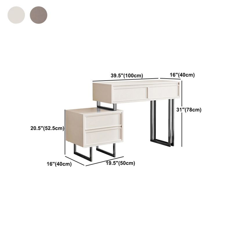 Contemporary Makeup Vanity Set 4 Drawer Vanity Dressing Table