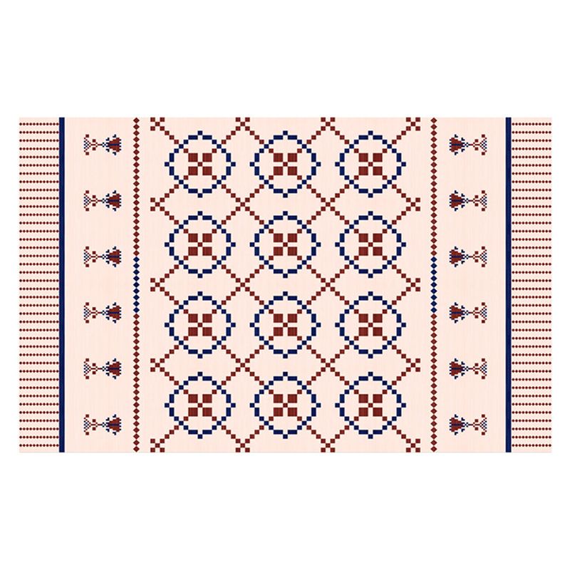 Retro Home Decoration Indoor Rug Polyester Tribal Pattern Rug Non-Slip Backing Area Carpet