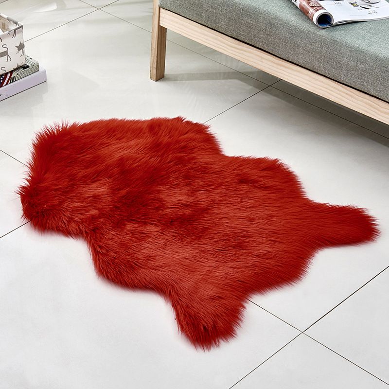 Multicolor Solid Foot Rug Artificial Wool Comfort Rug Pet Friendly Anti-Slip Backing Stain Resistant Carpet for Bedroom