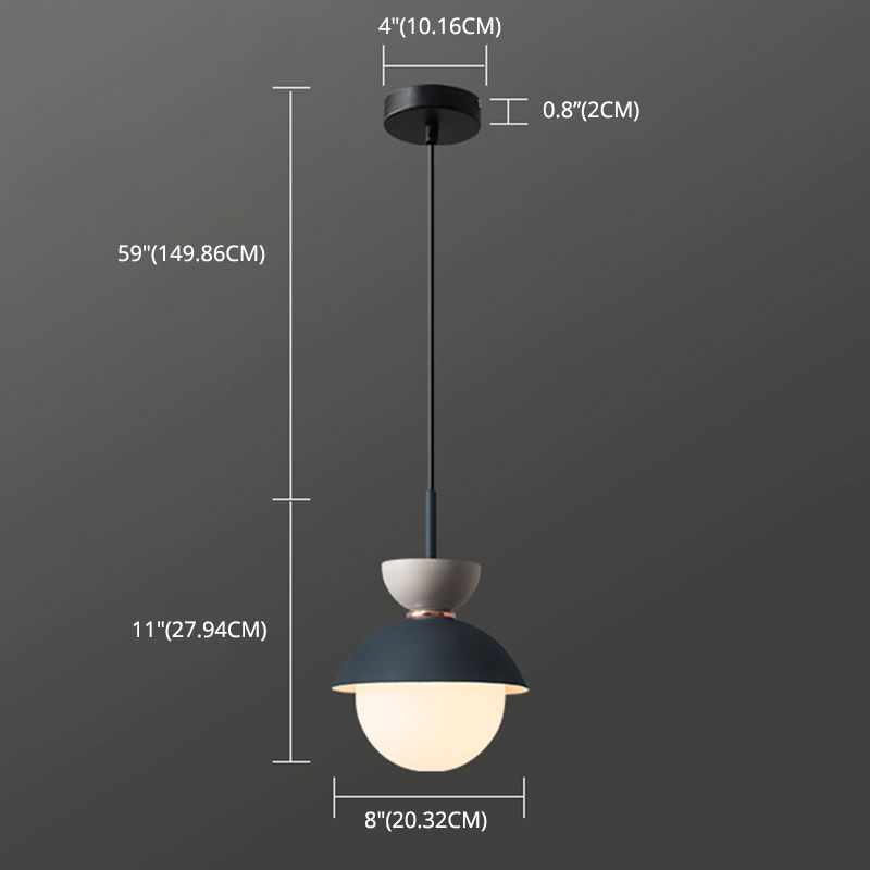 Modern Minimalist Style Global Down Lighting Pendant Metal 1 Light Pendant Ceiling Lights for Bedroom