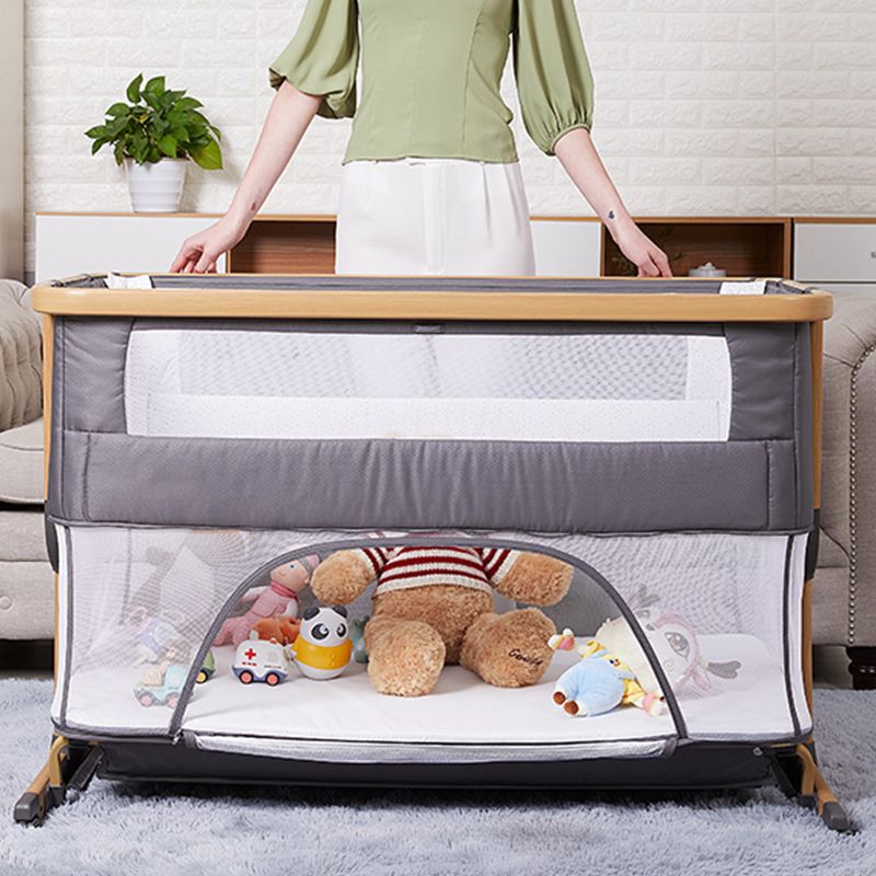 Industrial Nursery Crib Under Crib Storage Baby Crib with Adjustable Height