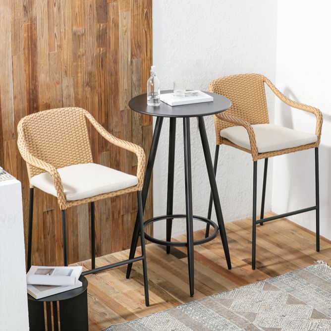 Contemporary Style 3 Pcs Bistro Set Metal Round Bistro Table Set