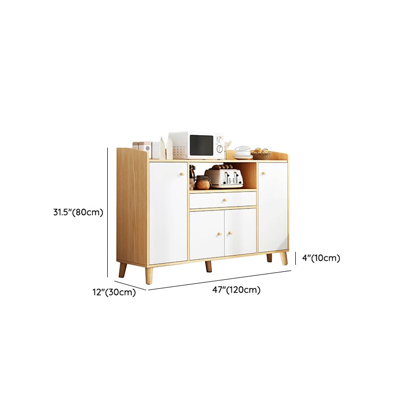 Modern Style Dining Server Engineered Wood Server with Open Storage