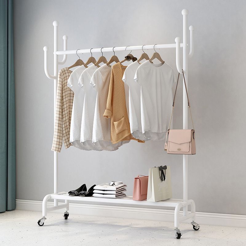 Metal Coat Hanger Hanging Metal Coat Rack Rail Entryway Kit with Shelf