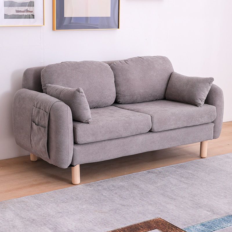 Contemporary Square Arm Sofa Linen Standard Sofa for Living Room, Apartment