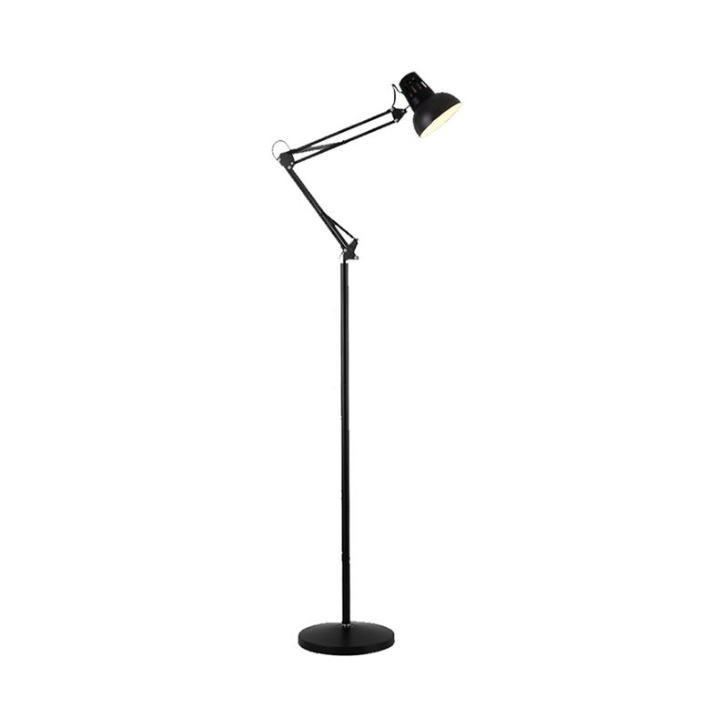 Metallic Dome Shade Task Floor Lamp Modernism Style 1 Head Adjustable Black/White Floor Light for Living Room